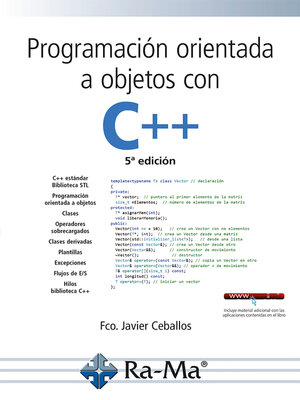 cover image of Programación orientada a objetos con C++, 5ª edición.